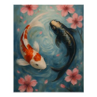 Póster de Arte de Pared de Peces Koi Yin Yang