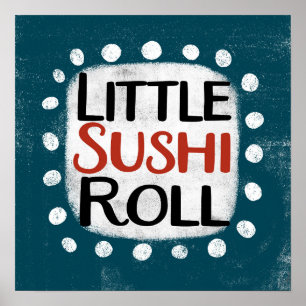 Póster de Arte de Pared de Pequeño Rollo de Sushi