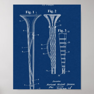 Póster de Arte de Pared de Plano de Patente de Tro