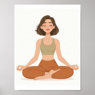 Póster de Arte de Pared de Yoga Minimalista Boho T