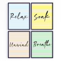 Poster de arte de pared del cuarto de baño Unwind 