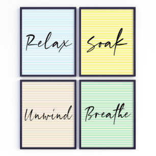 Poster de arte de pared del cuarto de baño Unwind