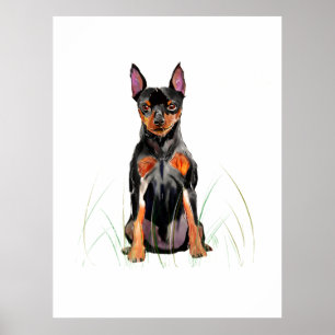 Póster de Arte de Pared del Pinscher Miniatura, Im