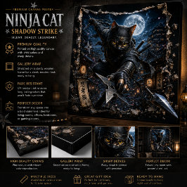Póster de arte de pared emergente 3D Ninja Cat