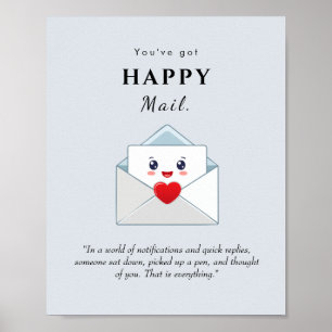 Póster de arte de pared en negrita   correo feliz 
