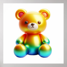 Póster de Arte de Pared Estética de Oso de Peluche