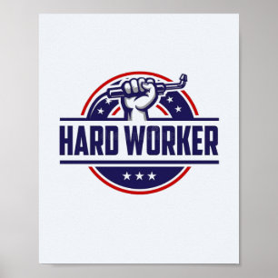 Póster de Arte de Pared Estético trabajando duro