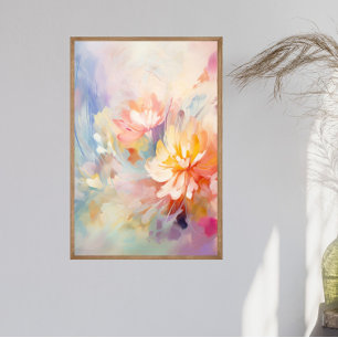 Póster de Arte de Pared Floral Acuarela Abstracta