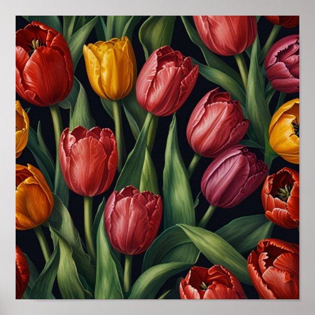 Póster de Arte de Pared Floral Elegante (Frente)