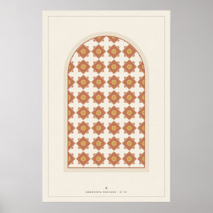 Póster de Arte de Pared Geométrico de Arco Marroqu