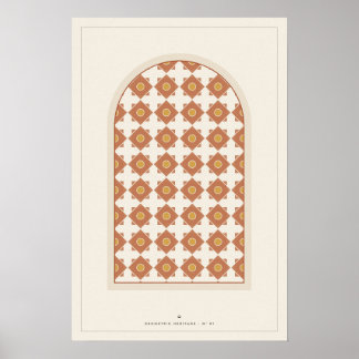 Póster de Arte de Pared Geométrico de Arco Marroqu