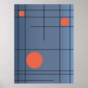 Póster de arte de pared geométrico moderno Slate D