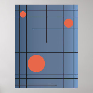 Póster de arte de pared geométrico moderno Slate D
