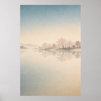 Póster de Arte de Pared Japandi Montaña Sakura Jap