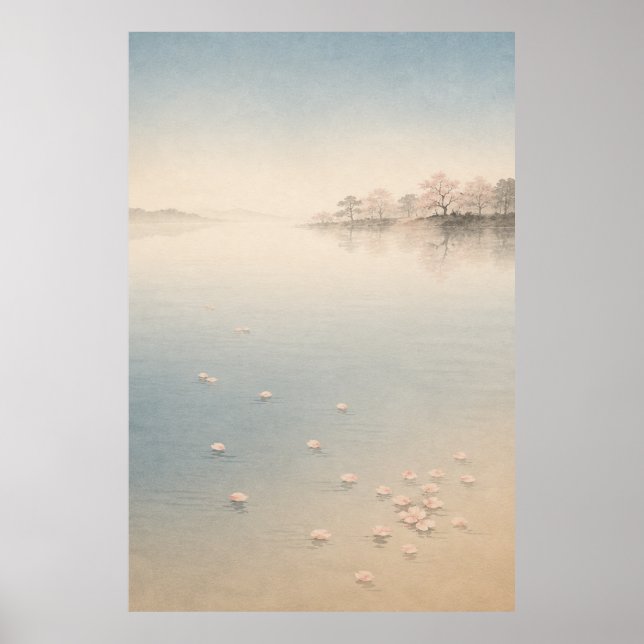 Póster de Arte de Pared Japandi Templo Sakura Japo (Frente)