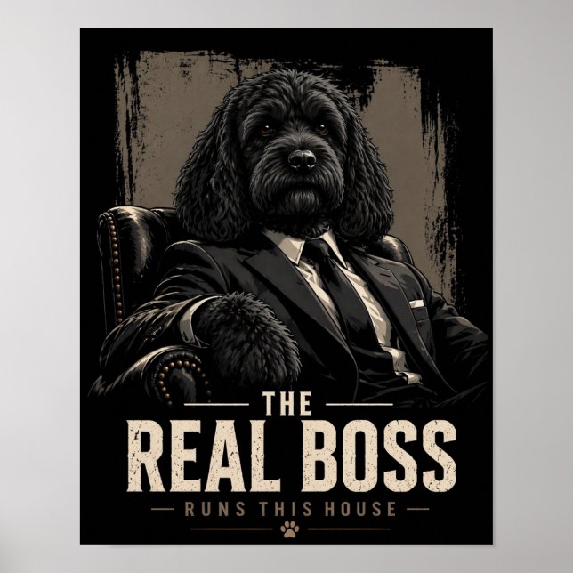 Póster de Arte de Pared Jefe Cockapoo (Frente)