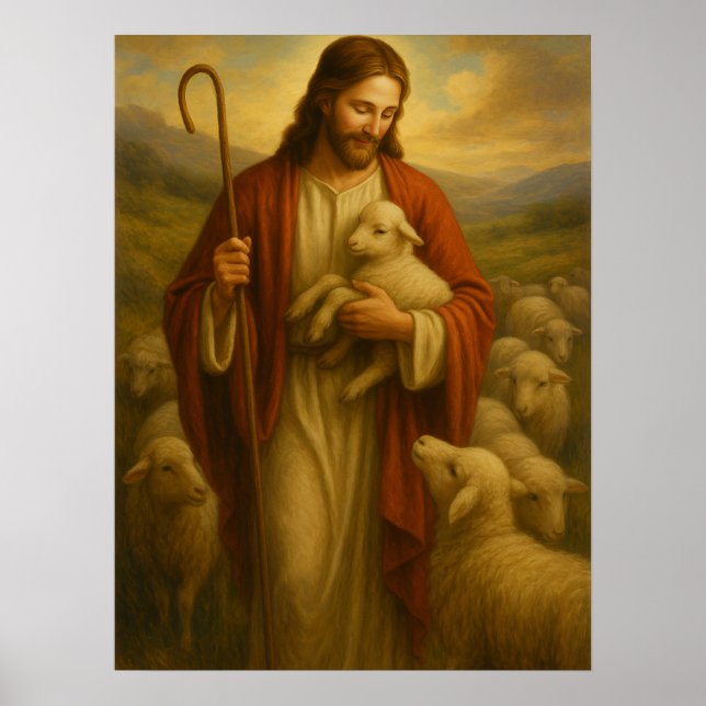 Póster de Arte de Pared Jesucristo es el Pastor #3 (Frente)
