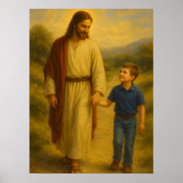 Póster de Arte de Pared Jesus Walking With Boy™ LD