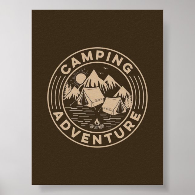 Póster de arte de pared limpio | camping (Insígnia (Frente)