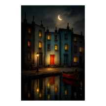 Póster de Arte de Pared Nocturno del Canal Malhumo