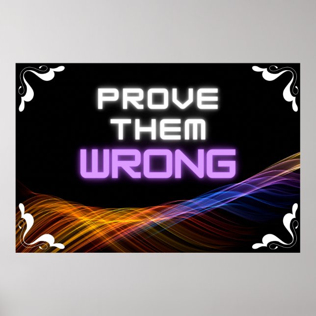 poster de arte de pared positivo "Prove su error" (Frente)