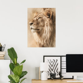 Póster de Arte de Pared Safari León Majestuoso