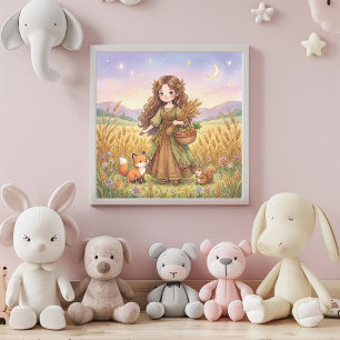Póster de Arte de Pared Zodiaco Virgo de Bebé Ador