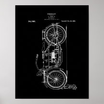 Póster de Arte de Patente de Motocicleta | Motocic
