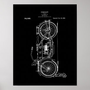 Póster de Arte de Patente de Motocicleta Motocic