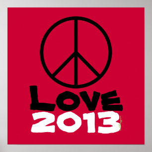 Poster de arte de Peace Love 2013 (rojo)
