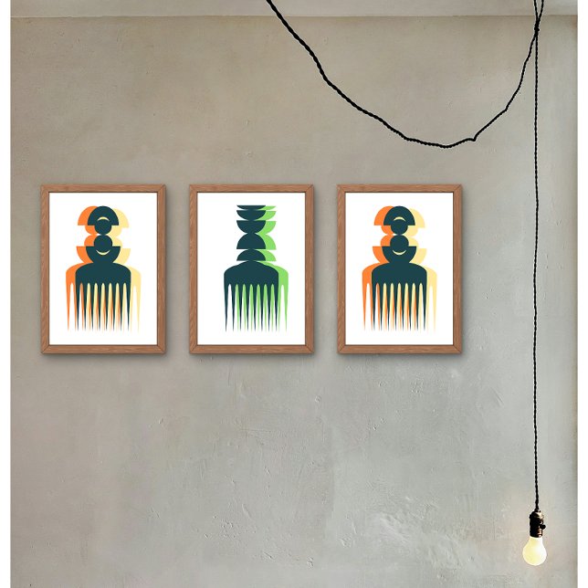 Póster de arte de peine afro (Subido por el creador)