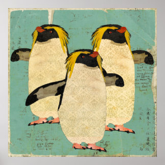 Poster de Arte de Penguins Blue Lagoon