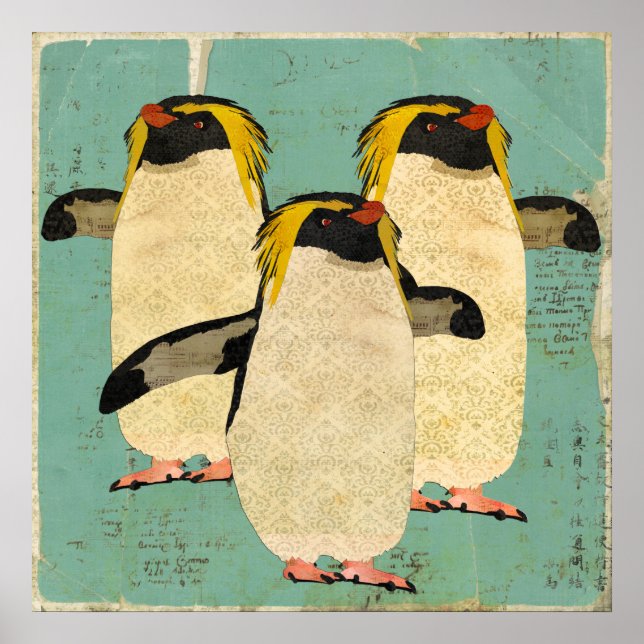Poster de Arte de Penguins Blue Lagoon (Frente)