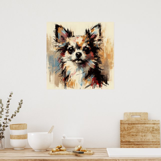 Póster de arte de perro Chihuahua (Cocina)