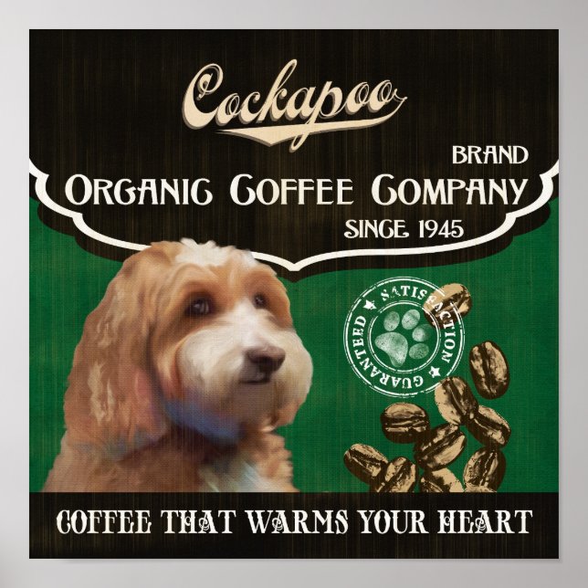 Poster de Arte de Perro Cockapoo - Compañía de Caf (Frente)