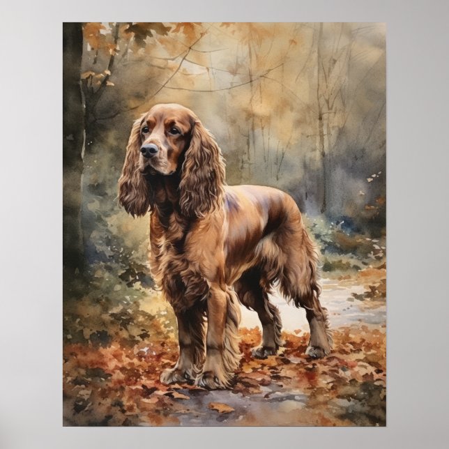 Póster de Arte de Perro Cocker Spaniel Adorable (Frente)