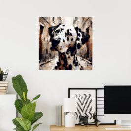 Póster de arte de perro dálmata