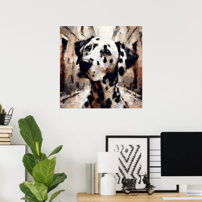 Póster de arte de perro dálmata (Oficina en casa)
