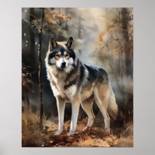 Poster de arte de perro de Malamute