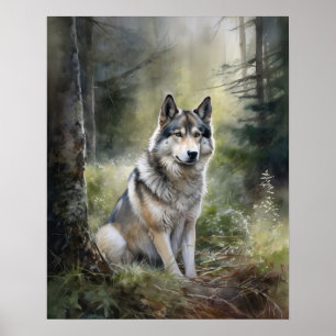 Poster de arte de perro de Malamute