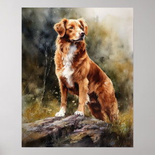 Poster de arte de perro de Nueva Escocia para recu