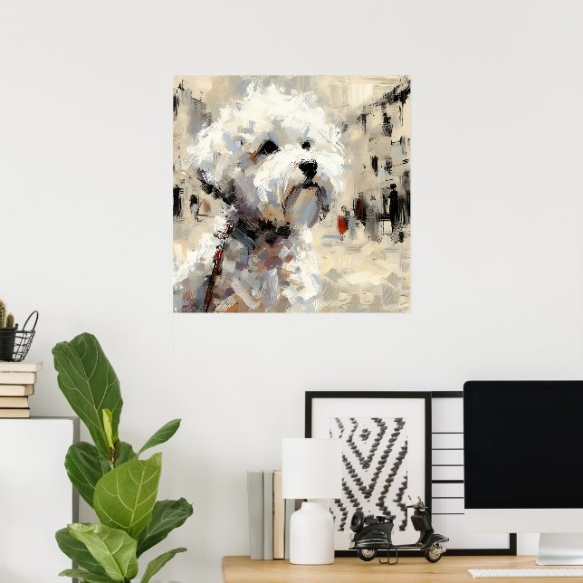 Póster de arte de perro maltés (Oficina en casa)