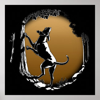 Poster de arte de perro perro cazando impresiones
