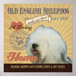 Poster de arte de perro perro de perro de la vieja