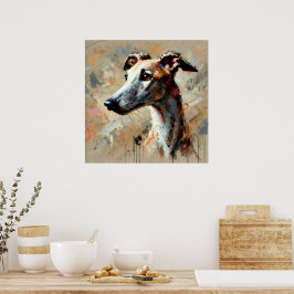 Póster de arte de perro Whippet