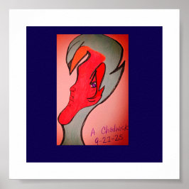 Póster de arte de personaje original único