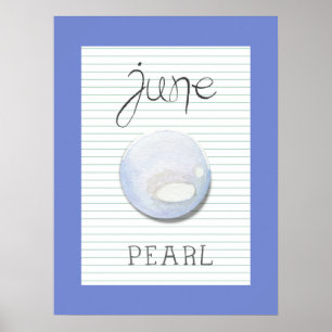 Póster de arte de piedra de nacimiento de junio Pe