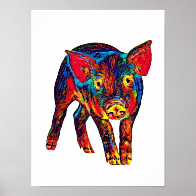 Poster de arte de piglet psicopalénico brillante (Frente)