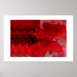 Poster de arte de pintura de abstracto rojo modern