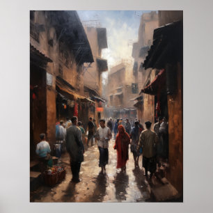 Poster de arte de pintura de Marruecos de Marrakec